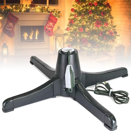 Support de Sapin de Noël Rotatif à 360° - Support Électrique Réglable pour Sapins de 1,83 m, Capacité 36,3 kg - Base Rotative Silencieuse à 360° - Décoration de Fêtes