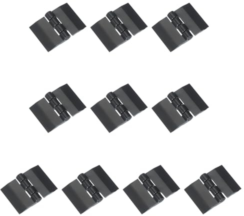 sourcing map Black Plastic Hinges, Acrylic Hinges Small Hinge 35 x 25 mm Transparent Continuous Piano Folding Hinge for Cabinet Crafts Furniture Display Stand Pack of 10