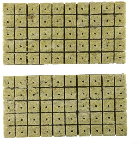 Besttoolifes 50/100 cubos de cultivo de lana de roca para inicio de semillas hidropónicas y propagación de plantas, bloques de inicio de 25 x 25 x 40 mm con alta absorción de agua y aireación para