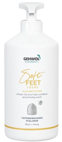 Gehwol Fusskraft Soft Feet, Foot Cream with Hyaluron, Urea, 500 ml with Dispenser