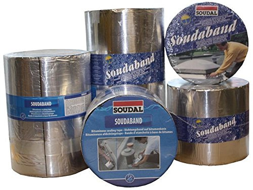Soudal Soudaband - Cinta aislante de aluminio de betún, 75 mm x 10 m, autoadhesiva, resistente al agua