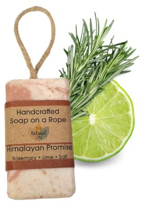 Himalayan Promise Soap On A Rope, Handcrafted Vegan Soap, Nourishing Bathing Cleansers for All Skin Types, Zero Waste Travel Soap with Cocoa Butter and Almond Oil, 100g - The Natural Spa