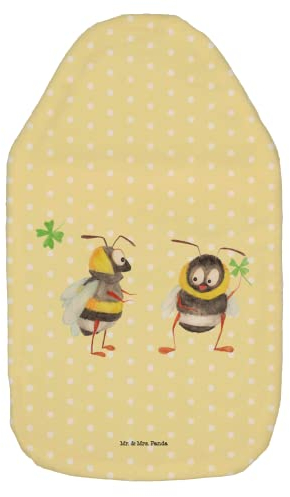 Mr. & Mrs. Panda Wärmflasche Hummeln Kleeblatt - Geschenk, Kinderwärmflasche, Kleine Wärmflasche, Wärmekissen, Tiere, Gute Laune, Wärmflasche mit