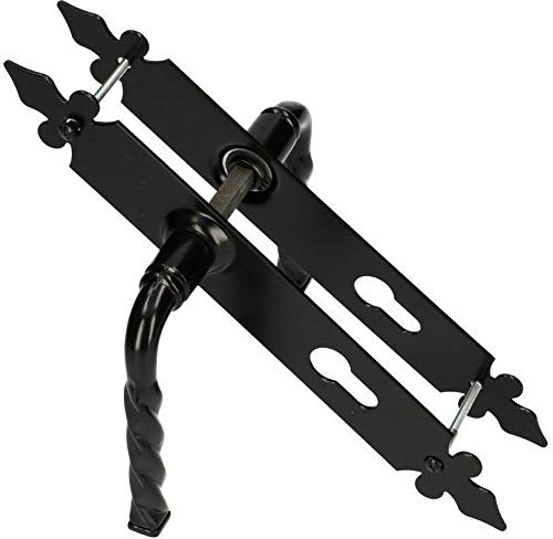 KOTARBAU® Türdrücker 72mm PZ Türgriff Türbeschlag Türklinke Drückergarnitur Dekorativ Schwarz Universal Innen Außenbereich Schmiedeeisen Rostabweisend