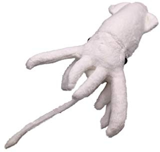 Onwomania Plüschtier Kuscheltier Stoff Tier Oktopus Krake weiß Tintenfisch 24 cm