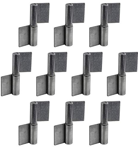 Gedotec Scharniere zum Anschweißen | 10 Stück - Anschweißband für Metall-Türen | Anschweißscharnier Höhe 80 mm | DIN links | Schwerlast-Scharnier für Gartentor & Maschinen | Torband für Stahl-Tore