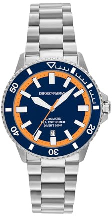 Emporio Armani Herren 42MM Silberfarbene Edelstahluhr, AR60090