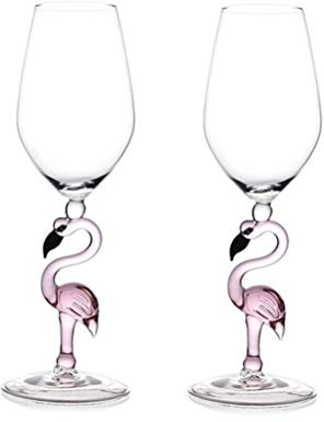 Creative Pink Flamingo Cocktail Martini Kelch Glas Cool Geschirr Einzigartiges Bar Wein Set (2, 330 ml Weinglas)