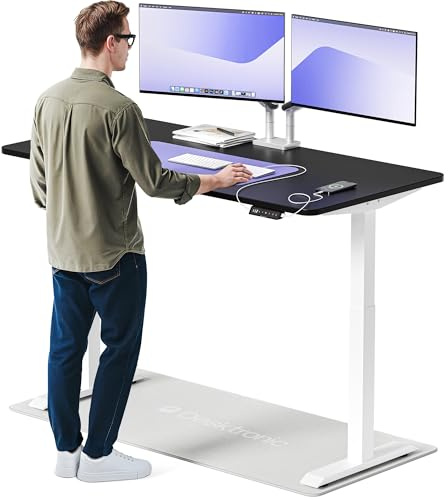 Desktronic Homeone Höhenverstellbarer Schreibtisch 160 × 80 cm – Elektrischer Schreibtisch Mit Zwei Elektrischen Motoren, Touchscreen-Steuerung Und Integrierten USB-a- Und USB-c-ladeanschlüssen