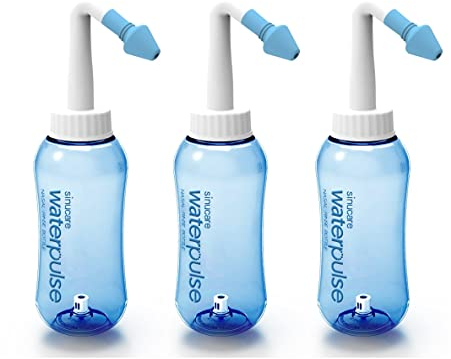Lot de 3 Neti Pot Waterpulse 300 ml YT-300 Douche L'irrigation nasale pour adultes et enfants