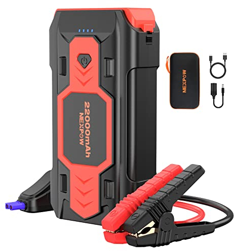 NEXPOW Avviatore Batteria Auto, 2500A Portatile Avviatore di Emergenza (per Motori Fino a 8L Benzina/8L Diesel), 12V Booster Avviamento Auto con Torcia a LED&USB Quick Charge 3.0