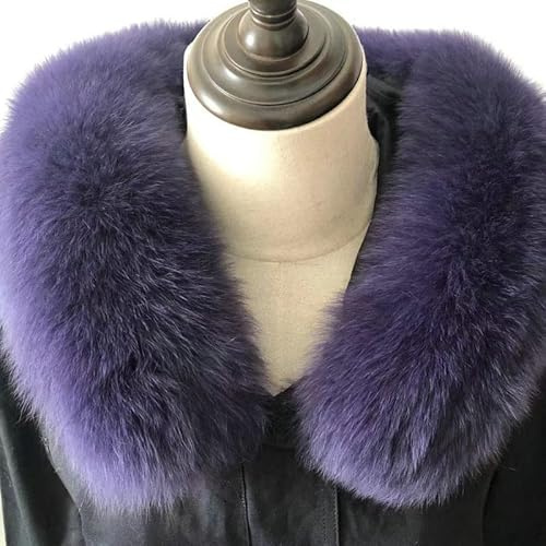 Damen Fauxpelzkragen,Damen Schal Winterschal Pelzkragen Kunstpelz Pelzschal Winter Warmer Schal Fellkragen Pelzkragen Damenschal Fuchspelz Kragen Pelzschal für Wintermantel Kapuze Jacke,Lila