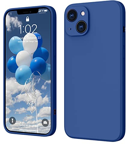 iPhone 13 Hülle Silikon Case, ElestBela Hanyhülle iPhone 13 Ultra Dünn Slim mit Microfiber, Kratzfeste Rundumschutz Case Schutzhülle Hülle für iPhone 13 6.1'' Königsblau