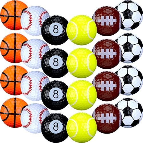 Sosation 24 Pcs Funny Golf Balls Bulk Assorted Golf Balls Fun Gifts for All Golfers Novelty Training Sports Gift Accessories for Golfer Graduation Gift, Men, Dads, Women