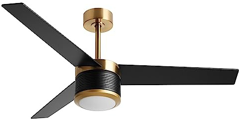 reiga 132cm Deckenventilator mit LED Schwarz leiser DC-Motor | Leiser Motor, 3-Blatt Design, Starker Luftstrom, Timerfunktion, einfach montierbar, ideal für Wohnzimmer, Schlafzimmer & Büro