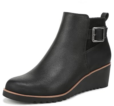 LifeStride Womens Zayne Chelsea Wedge Ankle Booties Black 7 W