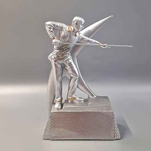 eberin – 16,5cm Billard Pokal mit Gravur optionale Trophäe – Poolbillard Auszeichnung Skulptur – Silber Award für Turniere und Meisterschaften