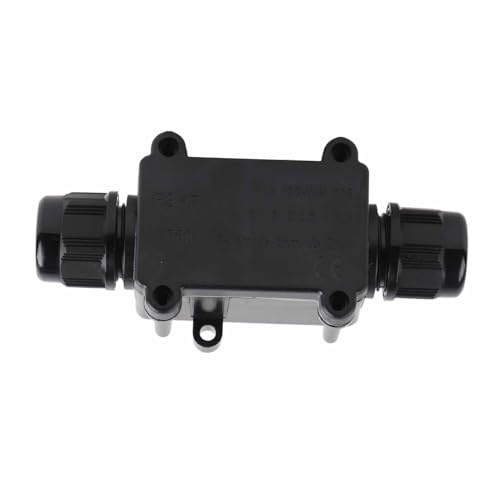 2 Way Junction Box Ip68 Underground Hylec 2-entry Ip68 Gel In-Line Connector Grey, Cable Line Connector PC Outdoor Waterproof Wiring Connection Box