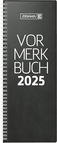 BRUNNEN Vormerkbuch Modell 784 (2025), 1 Seite = 2 Tage, 108 × 297 mm, 192 Seiten, Kunststoff-Einband mit Hartfolie verstärkt, schwarz