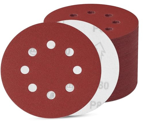 Disque de Ponçage 80pcs Disques Abrasifs Taille de 125mm Idéal pour Poncer/Polir/Dérouiller, Meule d angle (80 pièces grain 80)