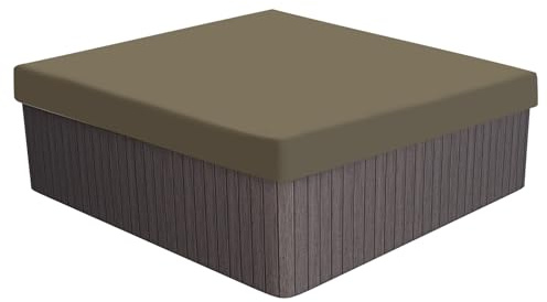 PATIKIL 85.8x85.8x11.8 Cuadrado Bañera Cubierta 210D Oxford Impermeable Polvo Prueba Cubierta para SPA Protector Patio Muebles Fundas para Tina Café