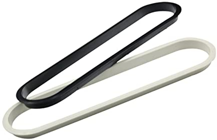 Chromflansch, Wand-Split-Flansch, 2er-Set Kunststoff-Kabelausgangstüllen for Tische, ovale Steckerabdeckungen, Schranklüftungen, dekorative Griffe, Möbelbeschläge (Farbe: L, Schwarz)(Size:L White)