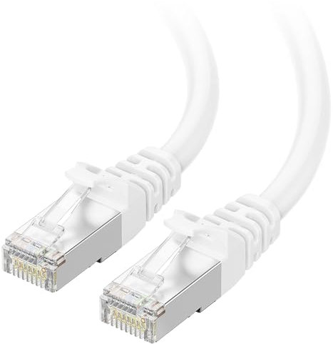 Cable Matters 10Gbps Snagless Short Shielded Cat 6A Ethernet Cable - 1ft, Cat 6A Cable, Cat6A Cord, Ethernet Cord, White