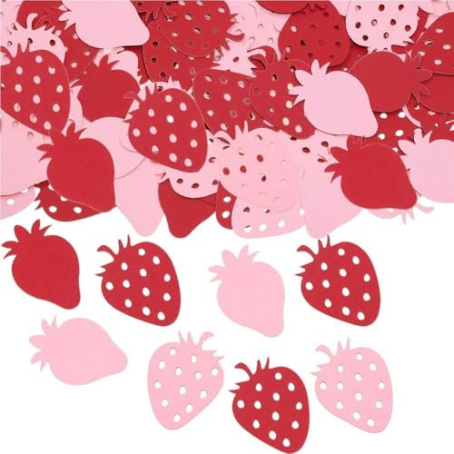 100 Pezzi di Coriandoli di Fragole E Frutta Coriandoli Sparsi per Tavola di Fragole Fai Te Babyshower Carta Lancio per Decorazione del Partito