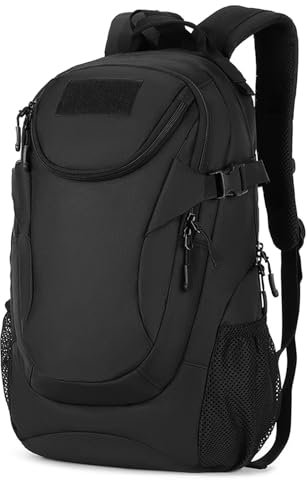 Explokit 25L Backpack Tactical Rucksack for Men Women Molle Army Daypack Rucking Rucksack Military School Laptop Daysack for Hiking Traveling Cycling Hunting Trekking Camping Work Motorcycle Black