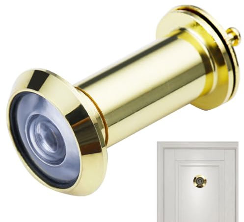 Spioncino per Porte,Spioncino per Porta Grandangolare 200°,Spioncino di Sicurezza per La Casa,Installato su porte con uno spessore di 40-65mm,Utilizzato per gli hotel di home office,Oro