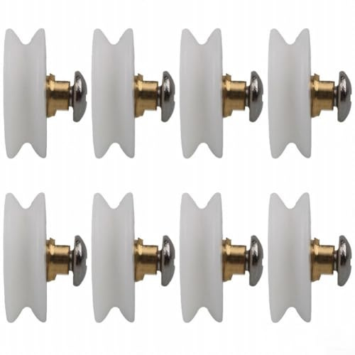 Entgoinggo Rollen für Duschtüren, 4/8 Stück, 22 mm x 7 mm, Duschtürrollen, Ersatzteil-Set (8 Stück)