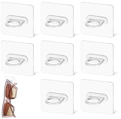 Tyqour 8 Stück Brillenaufbewahrung Mehrere Brillen, Brillenhalter Wand Brillenständer Acryl Sonnenbrillen Aufbewahrung Hängend, Brillenhalter zum Aufhängen Der Brille, Sonnenbrillen Organizer