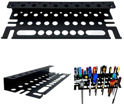 Chingcoo Organizador de herramientas para destornillador, banco de trabajo de 40 cm, organizador de herramientas montado en la pared, pequeña herramienta para taller, cobertizo, garaje, hogar (negro)