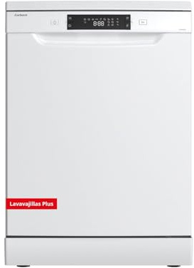 Corberó - Lavavajillas Plus | CLVM6025W | 84,5x59,8x61 cm | 13 Cubiertos | 8 lavados | Media Carga | Inicio Diferido | Función Autoapertura | Cesta Regulable | Display LED | 47 dB | Blanco | Clase D