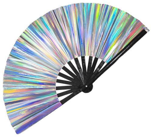 Sikweny Ventaglio Pieghevole, Ventaglio Grande Kung Fu, Originale Rave, a Mano, Da Festival, per Rave, Festival, Eventi, Feste, Danza, Prestazioni, Club, Decorazioni Matrimonio Accessori