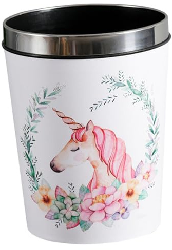 FUNNETOYU Poubelle Licorne 12 Litres Plastique Réutilisable Décorative Pour Chambre D'garçon Et Filles Et Salle De Bain Maison Bureau