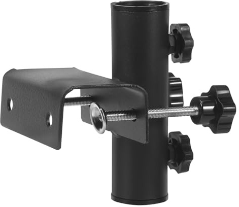 Eyoulife Sonnenschirmhalter Balkongeländer Einstellbar Sonnenschirm Halterung Balkon Stark Stabil Schirmhalterung Balkongeländer für 2–4 cm Schirmstange 0,5–6,2 cm Breites Geländer