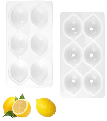6 Agujeros 3D Limone Molde De Silicon,Moldes De Silicona Con Forma De Limón | Grande Molde De Silicona De Limón, Molde De Limón, Antiadherente Para Magdalenas, Magdalenas