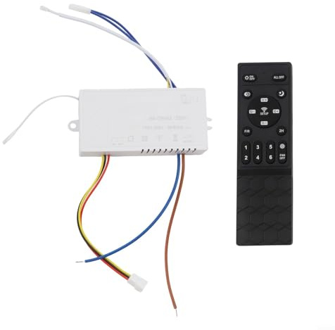 SMZhomeone Kit di controllo remoto per ventilatore da soffitto con ventola a 6 velocità e controllo della luce dimmerabile, controller CC a frequenza variabile per ventilatori a soffitto AC/DC (testa