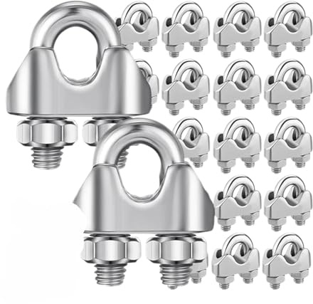 Abrazaderas de cable acero inoxidable 1 a 30 piezas, pernos sujeción for sillín, M5 y M3, clip for cuerda alambre, tensor tendedero, kit herrajes Para Fijación(1PC-(M3))