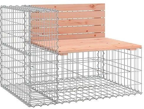FWIKDUN Compact Garden Seat for Limited Space, Outdoor Bench for Garden Patio, Galvanised Steel Gabion Basket Bench Base, Gabion Design with Steel Base