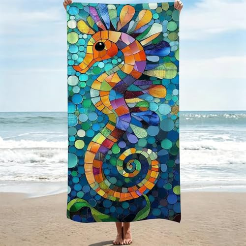 Strandtuch XXL - 100 x 200 cm Strandtuch Mikrofaser, Saugfähig und Schnell Strandhandtuch, Reisehandtuch Schnelltrocknend Tier, Weiches & Leichtes Beach Towel für Strand, Schwimmen, Farbe (2) 0J-110