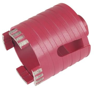 wolfcraft 7957000 1 Trépan Diamant Maçonnerie Ø 68 Mm avec Segments Diamantés Soudés Et 2 Orifices D'évacuation Et Écrou Fileté Intégré Filetage M16 argent
