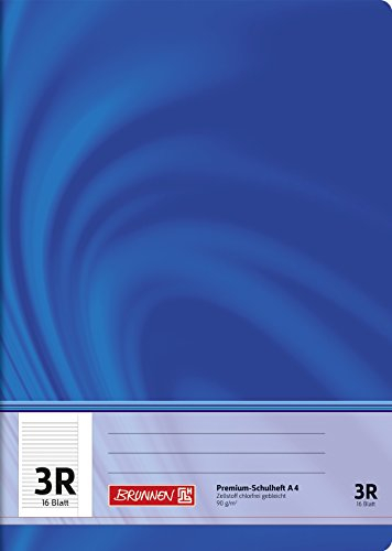 BRUNNEN Schulheft Premium Vivendi | A4, Lineatur 3R, 16 Blatt, blau