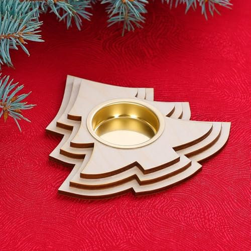 Motiv Teelichthalter Kerzenhalter - Dekoration aus Holz für Weihnachten, Weihnachtsschmuck:Tannenbaum