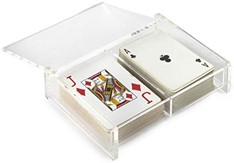 Huang Acrylic Twin Playing Card Deck Case for Poker, Bridge