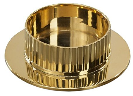 Kerzenleuchter Struktur Gold für Kerzen Ø 60 mm für Altarkerzen, Anlasskerzen, Taufkerzen, Kommunionkerzen, Hochzeitskerzen
