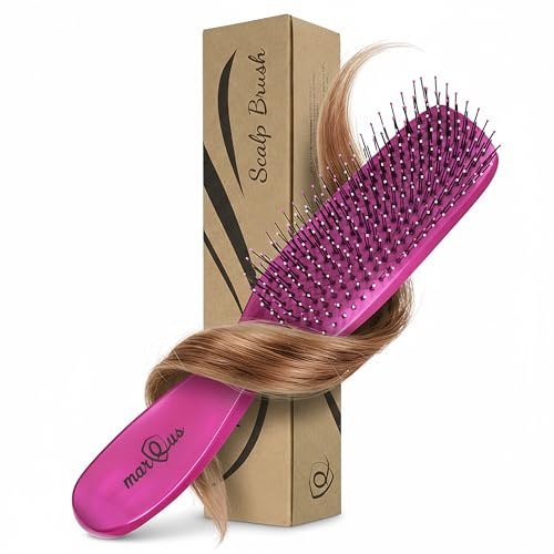 Cepillo para cuero cabelludo MarQus - desenreda sin tirones - cepillo desenredante para todo tipo de cabello, cepillo para brillo y volumen, 1 unidad Pinkvelvet