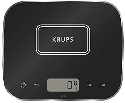 Krups XF5548 Prep&Cook Balance de cuisine (Bluetooth, compatible avec l'application Prep&Cook et Cook4Me, conversion automatique d'unités) Noir