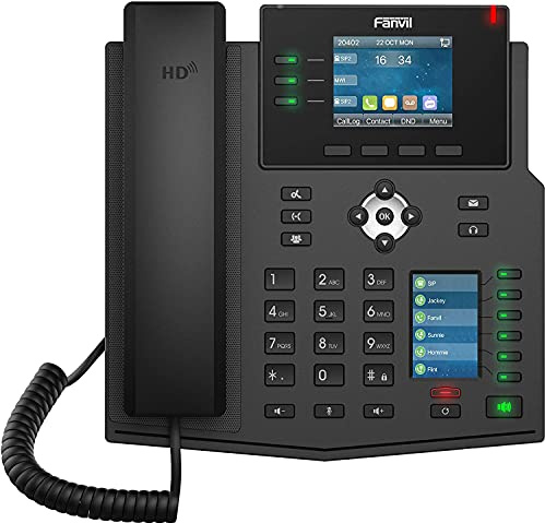 Fanvil IP Phone X6U High-End con 20 linee SIP Doppia porta Gigabit PoE integrata (confezione da 2)